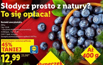 Borówki amerykańskie promocja w Lidl