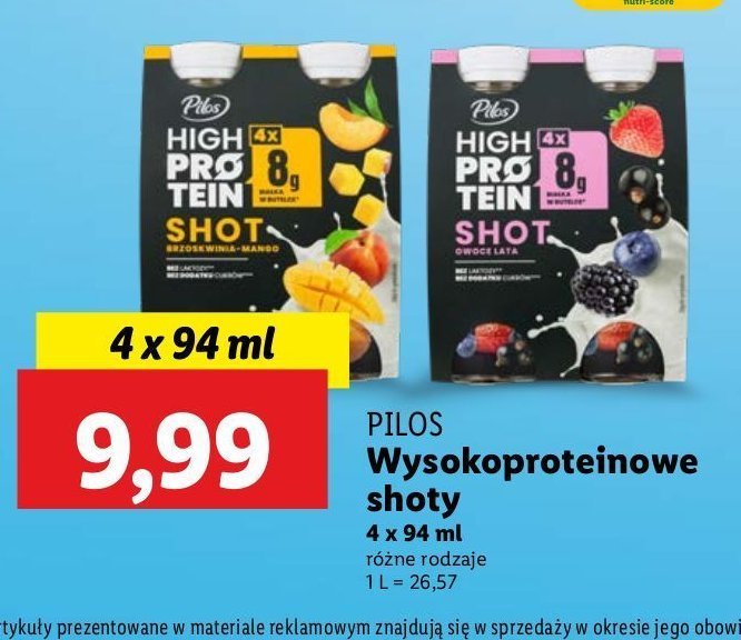 Shot owoce leśnie PILOS HIGH PROTEIN promocja