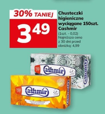 Chusteczki higieniczne wyciągane 150szt. - Cashmir promocja w Hitpol