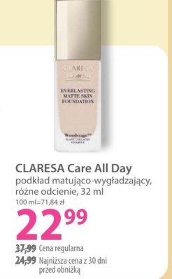 Podkład CLARESA Care All Day matująco-wygładzający różne odcienie promocja w Hebe