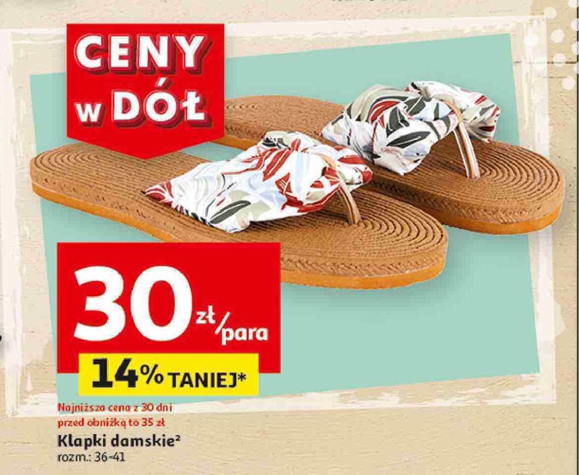 Klapki damskie 36-41 Auchan inextenso promocja