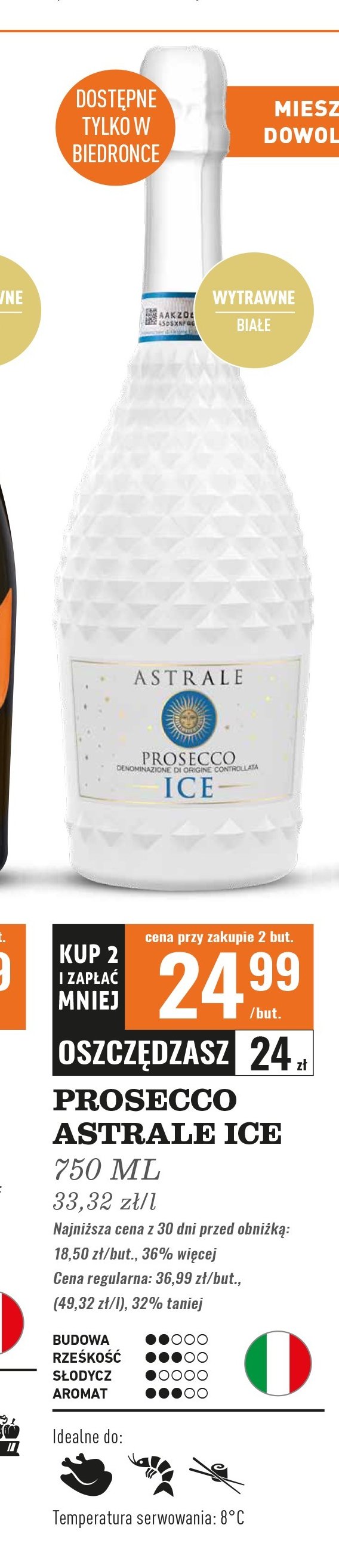 Wino wytrawne ice Astrale prosecco promocja