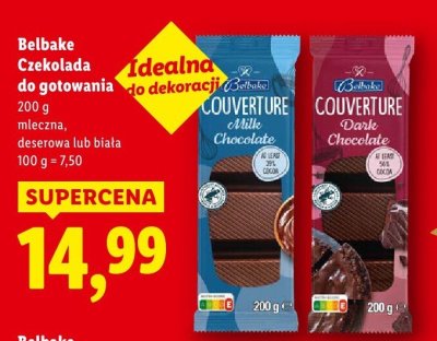Czekolada Belbake Czekolada do gotowania do dekoracji promocja w Lidl