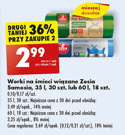 Worki na 艣mieci 60 l Zosia samosia promocja