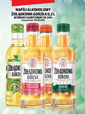 Napój alkoholowy Żołądkowa Gorzka 0.2l wybrany asortyment 28-34% promocja w TOPAZ