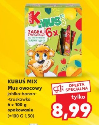 Mus owocowy mix Kubuś mus 100% promocja