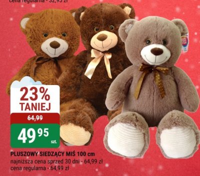 Pluszowy siedzący miś 100 cm promocja w bi1