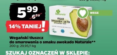 Wegański tłuszcz do smarowania o smaku awokado Naturale promocja w Netto
