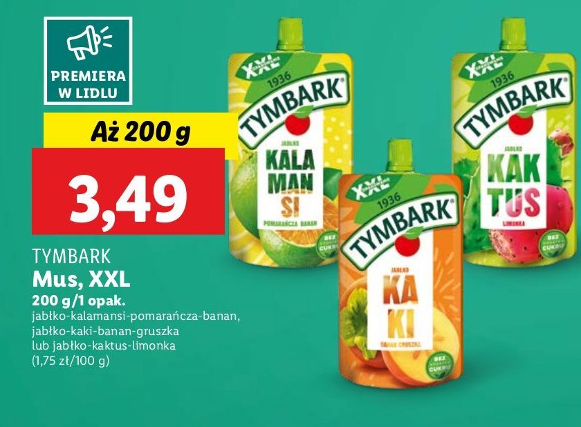 Mus jabłko- kaki Tymbark promocja w Lidl