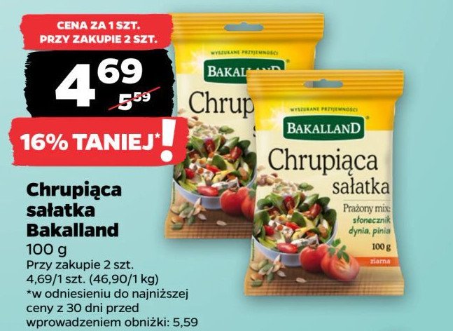 Chrupiąca sałatka prażony mix Bakalland promocja