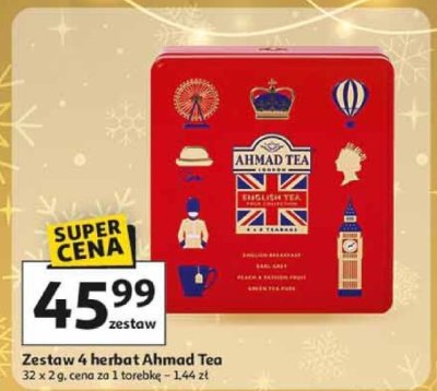 Zestaw 4 herbat Ahmad Tea 32 x 2 g promocja w Auchan