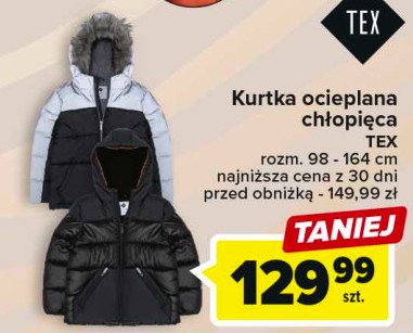 Kurtka ch艂opi臋ca ocieplana 98 - 164 cm Tex promocja
