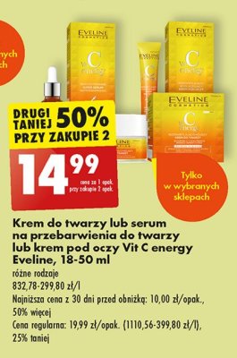 Rozświetlająco-kojący krem do twarzy Eveline vit c energy promocja