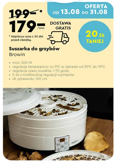 Suszarka do grzybów 550 w Browin promocja