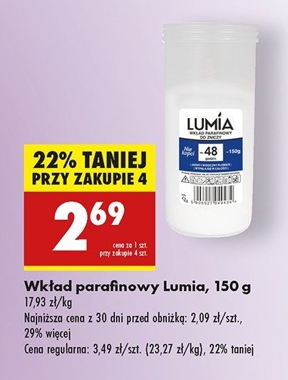 Wk艂ad parafinowy 48h 150 g Lumia promocja