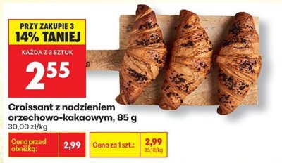 Croissant z nadzieniem orzechowo-kakaowym promocja w Biedronka