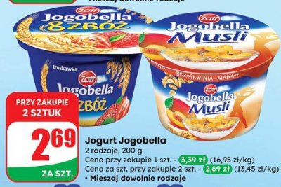 Jogurt Jogobella różne rodzaje promocja w Dino