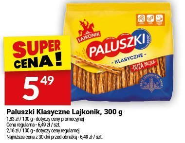 Paluszki Klasyczne Lajkonik 300 g promocja w Twój Market