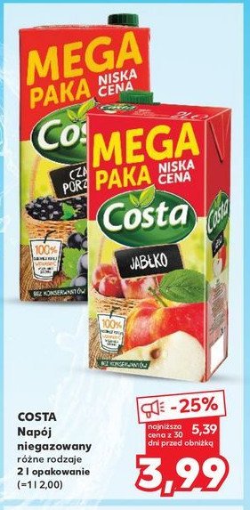 Napój czarna porzeczka Costa promocja