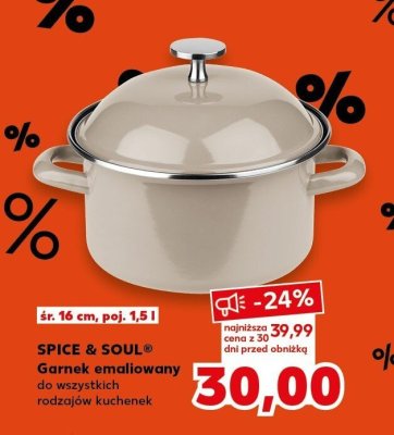 Garnek emaliowany do wszystkich rodzajów kuchenek promocja w Kaufland