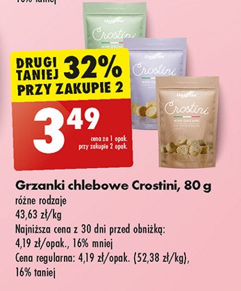 Grzanki z oliwą z czosnkiem Unigriss crostini promocja w Biedronka