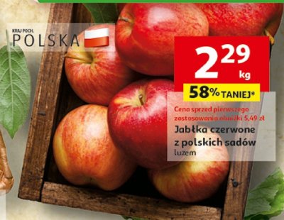 Jabłka czerwone z polskich sadów  promocja w Auchan