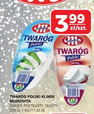 Twaróg polski klinek Mlekovita chudy półtłusty tłusty promocja w Top Market