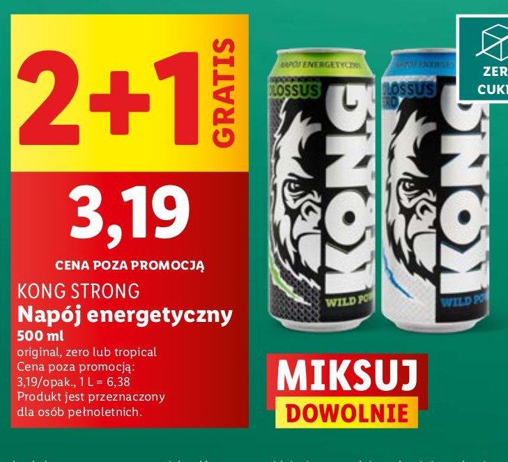 Napój tropical Kong strong collosus promocja w Lidl