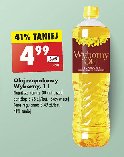 Olej rzepakowy Wyborny promocja w Biedronka