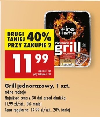 Grill jednorazowy Fire & flame promocja