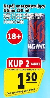 Napój energetyzujący NGine 250 ml promocja w Prim Market