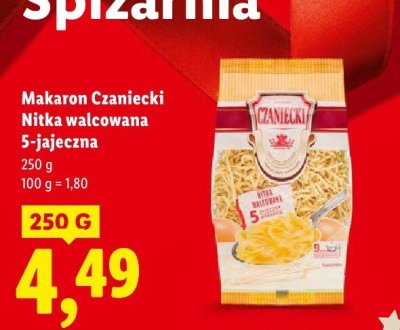 Makaron Nitka walcowana 5-jajeczna promocja w Lidl