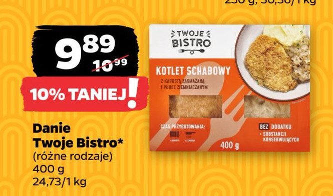 Kotlet schabowy z kapustą zasmażaną i puree ziemniaczanymi TWOJE BISTRO promocja