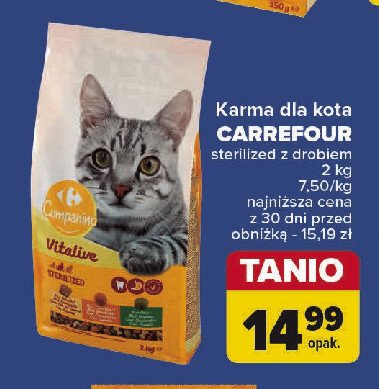 Karma kota z drobiem CARREFOUR COMPANINO promocja