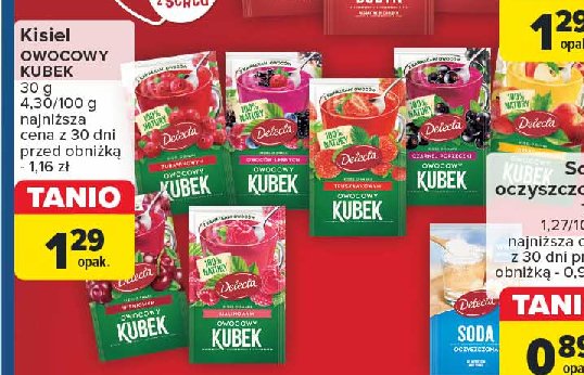 Kisiel wiśniowy Delecta owocowy kubek promocja