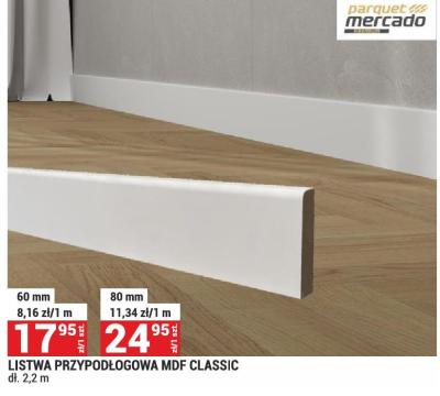 Listwa przypodłogowa MDF classic Merkury Market promocja w Merkury Market