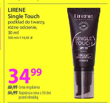 Podkład kryjący 02 natural Lirene single touch promocja w Hebe