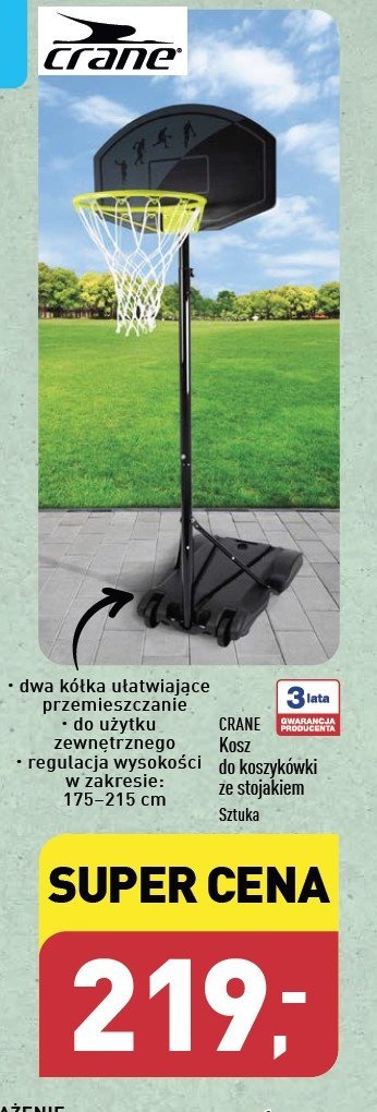 Kosz do koszykówki ze stojakiem CRANE promocja