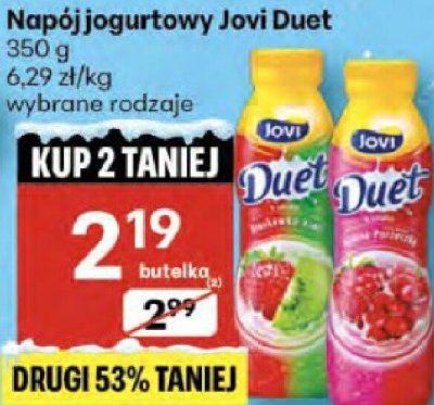 Napój jogurtowy Jovi Duet promocja w Delikatesy Centrum
