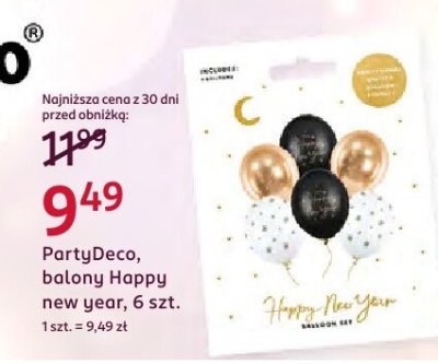 Balony Happy new year, 6 szt. promocja w Rossmann