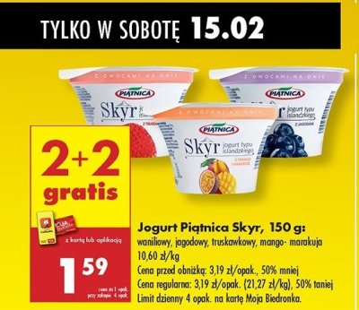 Jogurt typu islandzkiego z mango i marakują Piątnica skyr promocja