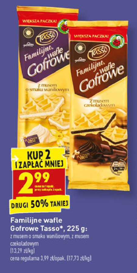 Wafle gofrowe waniliowe Tasso familijne promocja