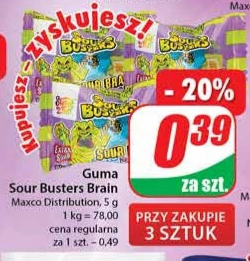 Guma do żucia busters Maxco promocja