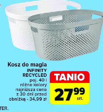 Kosz na pranie infinity recycled 40 l biały Curver promocja