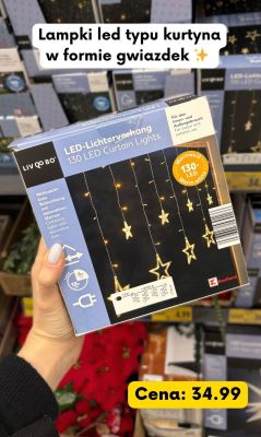 Lampki LED typu kurtyna w formie gwiazdek  promocja w Kaufland