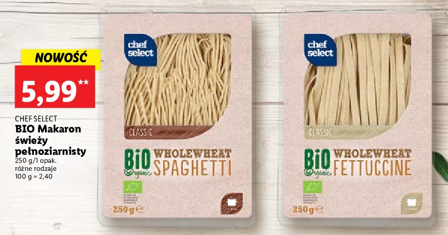 Makarn spaghetti bio Chef select promocja