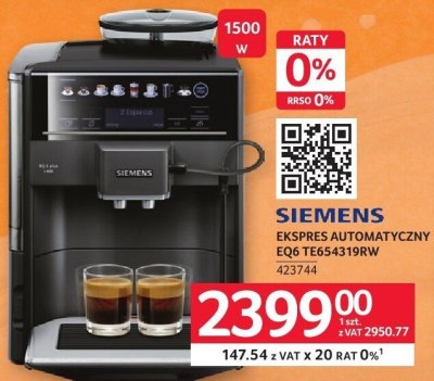 Ekspres automatyczny SIEMENS EQ6 TE654319RW promocja w Selgros