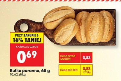 Bułka poranna, 65 g promocja w Biedronka
