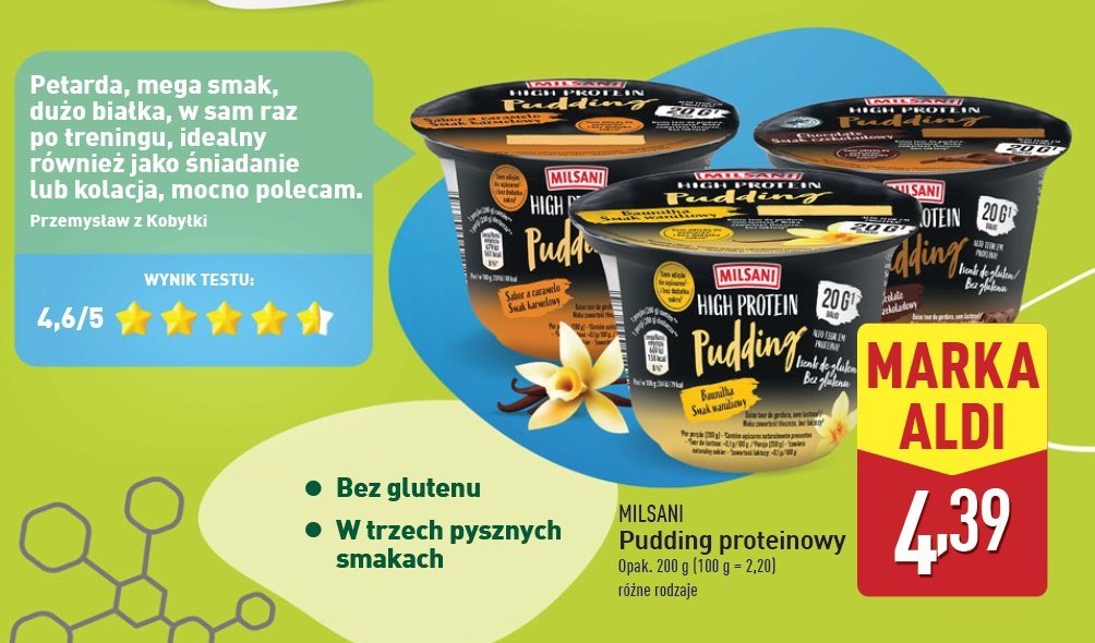 Pudding wysokobiałkowy karmelowy MILSANI HIGH PROTEIN promocja