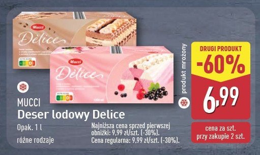 Deser lodowy malina czarna porzeczka Mucci promocja w Aldi